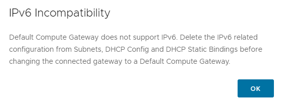 IPv6 Segment Incompatibility